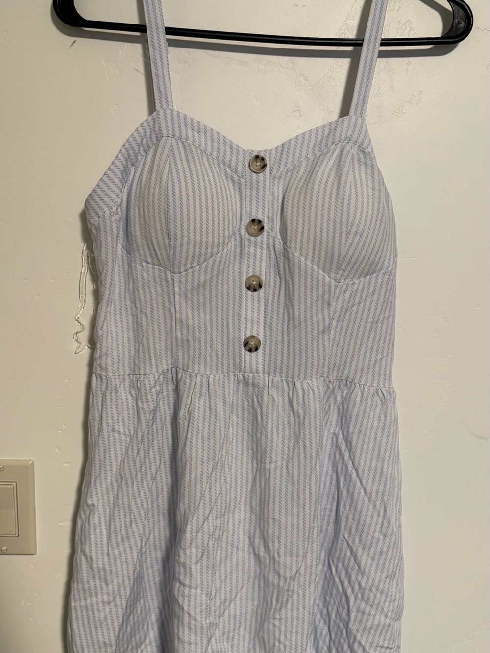 Wallflower Light Blue & White Striped Button-Front Cami